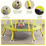 ZUN 4FT Trampoline for Kids - 48" Indoor Mini Toddler Trampoline with Enclosure, Basketball Hoop and 80756451