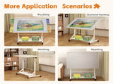 (WHITE) Wooden 1500 Piece Table with Drawer, 35"*27.17" Adjustable Table, 360&deg Tilting W2641P442535