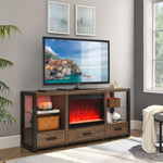 ZUN 23 inch electric fireplace insert, ultra thin heater crystal & realistic flame, remote control W1769110507