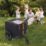 Foldable Pet Jogging Stroller Dog Carriers Bicycle Trailer Pet Dog Cat Bike Trailer Orange and Black W1364P214074