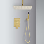 ZUN Ceiling Mounted Shower System Combo Set with Handheld and 12"Shower head TH6006-12BG