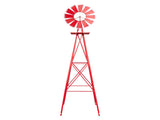 8FT Weather Resistant Yard Garden Windmill Red 78296922