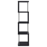 Black and Chrome 4-Tier Bookcase B062P153775