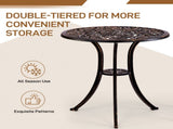 3 PCS Outdoor Bistro Set,Outdoor Patio Set, All-Weather Cast Aluminum Bistro Table Set for Backyard, 75089652