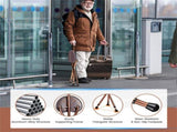 Folding Seat Cane 5-Level Height Adjust, LED Light, Anti-Slip Pads, Aluminum Alloy, Bonus 81097727