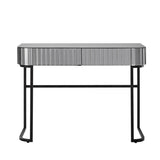 39" Mirrored Makeup Vanity Table with Stainless Steel Base, Mirrored Console Dressing Table with 2 N704P171796B