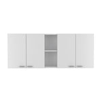 ZUN Portofino 150 Wall Cabinet, Double Door, Two External Shelves, Two Interior Shelves -White B20091979