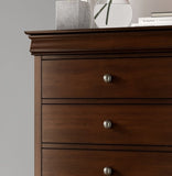 Louis Philippe Style 1pc Chest of Drawers Brown Cherry Finish Okume Veneer Bedroom Furniture B01146480