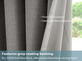 2pcs medium grey 100% opaque curtains with snap-on top, suitable for hanging. They have the 35370236