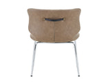 Dining Chairs Set of 4, Khaki Oil Waxed Leather Dining Chairs with Electroplated Metal Legs, W3493P444869