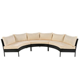 ZUN Patio Furniture Set, 3 Piece Curved Outdoor Conversation Set, All Weather Sectional Sofa with 70192132