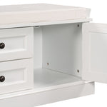 ZUN TREXM Storage Bench with 2 Drawers and 2 Cabinets, Shoe Bench with Removable Cushion for Living WF288172AAK