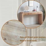 Rustic Wooden Console Table with Drawer Minimalist Design, Ribbed Texture, and Natural Finish W2729P239172