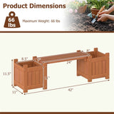 2-in-1 Outdoor Planter & Bench - Solid Wood Build, Waterproof Finish, Perfect for Potted 42903818