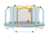 55-inch Trampoline for Kids Indoor & Outdoor Small Toddler Trampoline with Basketball Hoop W1163P264321