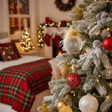 4PCS Set 4.7" Christmas Glass Ball Ornaments Wall Hanging Decorations for Holiday Tree Party FBA 09891991