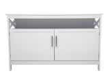Double Door Side Cabinet With Partition White 90596729