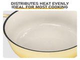 Stainless steel handle, 7.5QT, 7.1L round enamel pot, yellow gradient, includes gloves and 52174694
