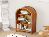 4-Tier Arched Top Freestanding Shelf, Asymmetrical Open Storage Cabinet , Wood Display Shelf for W3123P485377