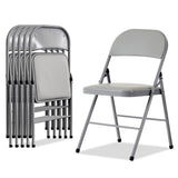 6pcs Elegant Foldable Iron & PVC Chairs for Convention & Exhibition Gray 14327127
