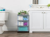 3-Drawer Narrow Plastic Storage Drawer Cart, Gray, Set of 2 49620302