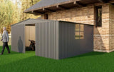 New Outdoor Storage Shed has two Functions Metal shed and Firewood Shed 11ft x13ft ,Grey 33708120