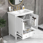 ZUN 30" Bathroom Vanity with Sink Combo, Multi-functional Bathroom Cabinet with Doors and Drawer, Solid 16236592