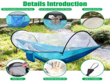3-in-1 Camping Hammock with Automatic Pop-Up Mosquito Net, Lightweight 70D Nylon Portable Hammock 89048089