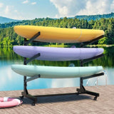 41"H Freestanding Kayak Storage Rack Holds 3 Kayaks, Heavy-Duty Adjustable Stand with Lockable T2398P305830