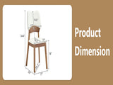 2 walnut colored solid wood dining chairs, with white PU soft packaging on the backrest and seat W1512P508904