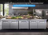 Orikool 48 IN Commercial Refrigerators, Undercounter Refrigerators 14.1 Cu.Ft with Smooth Casters, 2 W2095126117