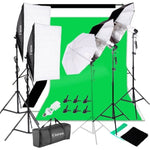 ZUN 45W White Umbrellas Silver Black Umbrellas Soft Light Box Background Stand Light Stands Four 67092009