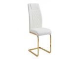 High-Back Chairs Set of 4, PU Leather Modern Kitchen Chairs with Gold Legs for Home Furniture W3803P420015
