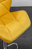 Breni Velvet Diamond Tufted Swivel Adjustable Height Barstool, Set of 2, Yellow T2574P164873