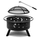 ZUN 30IN Metal Fire Pit Black 80392062