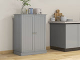 Simple Triamine Adjustable Shelves Sideboard With Door Cabinet White, Gray-AS 02962653