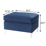 Blue Rectangle Ottoman B062P185661