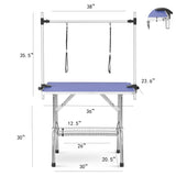 ZUN 36" Folding Dog Pet Grooming Table Heavy Duty Stainless Steel pet dog Cat Grooming Table W20601011