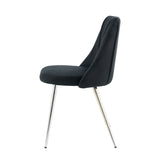 Modern simple velvet black dining chair home bedroom stool back dressing chair student desk chair W210115307