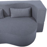 2-in-1 Convertible Sofa Bed, Full Size Folding Loveseat Couch with Soft Teddy Fabric, No Assembly W3163P322890