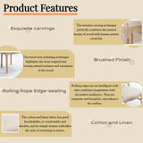 French Country Dining Chairs Set of 2, Upholstered Chairs with Round Back, Wire drawing and carving W3426P324205