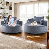 55''L Chenille Sponge single sofa,No Assembly Required,Fluffy Modern Sleeper Chair for Living room, W834P221026