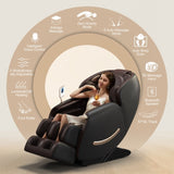 ZUN Deluxe Massage Chair, Full Body Zero Gravity Recliner with AI Voice Control, SL Track, Bluetooth, W2561P157967