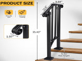 Matte black 1-step ABS plastic handrail for courtyard stairs 04823739