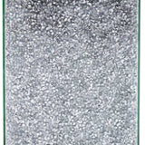 U-Can 11.8'' Silver Square Mirrored End Table LED lights, Modern Side Table N724P179242S