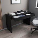 ZUN Black Wengue 2-Drawer Computer Desk B06280444