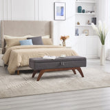 COOLMORE Teddy wool fabric, solid wood feet for solid weighing, and bed end stool with storage W1539P242732