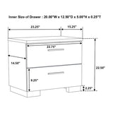 ZUN 2-drawer Nightstand in White High Gloss Finish B016P254558