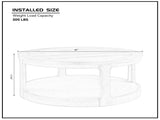 40inch Large Curved 2 Tier Traditional Round Circle Wooden Center Coffee,Mid Century Rounded W2582P202642