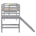 ZUN Twin Loft Bed with Platform,ladder,Grey 84721426